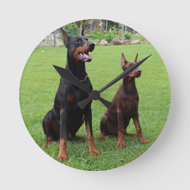 2 dobies.png round clock (Front)