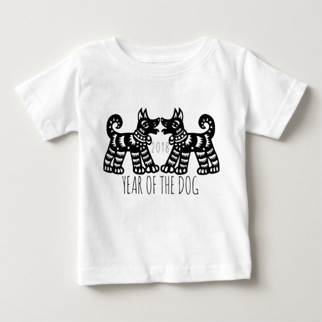 2 Dogs For Chinese New Year 2018 W Baby Tee (Front)