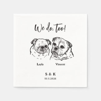 2 Dogs Wedding  Napkins