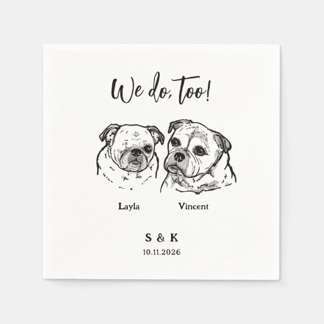 2 Dogs Wedding  Napkins (Front)