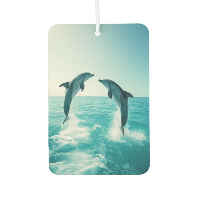 2 Dolphins Love Ocean Dolphin Lover Air Freshener (Front)