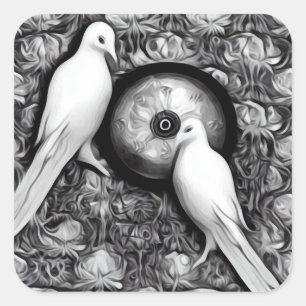 2 Doves Square Sticker