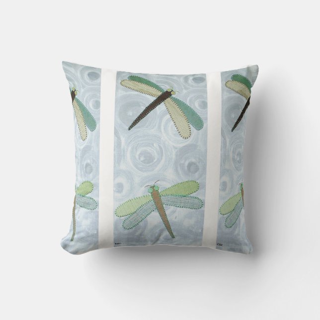 2 Dragonflies #1 Throw Pillow (Front)