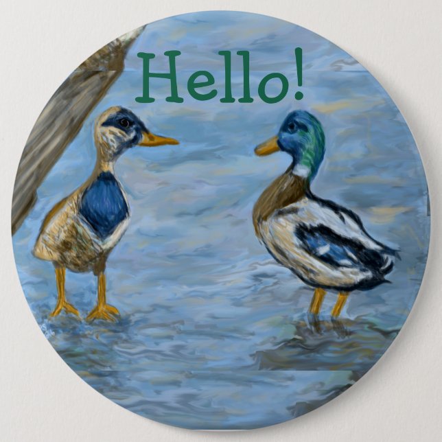 2 Ducks in A Conversation Button (Front)