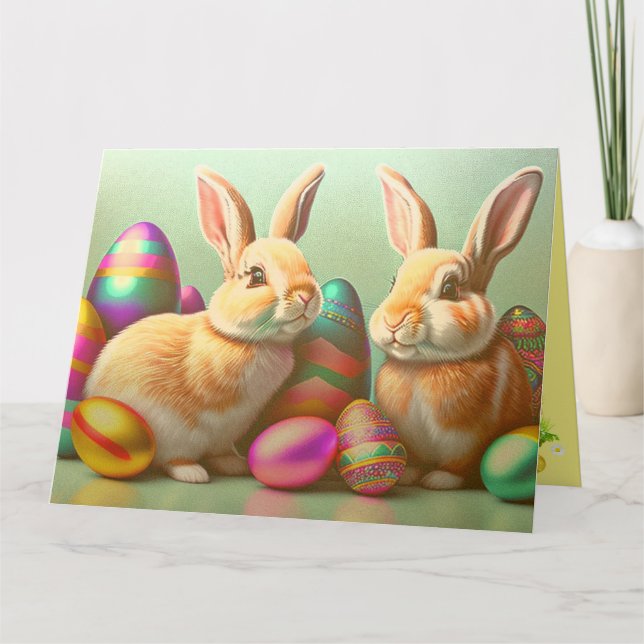 2 Easter Bunny And Eggs Collection Card (Front)