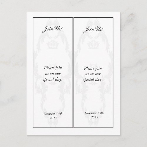 2 Elegant WhiteSilver Save the Date Bookmarks Announcement Postcard
