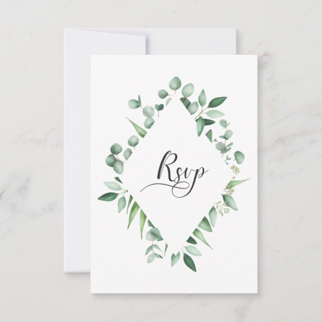 #2 Eucalyptus Envy Watercolor RSVP (Front)