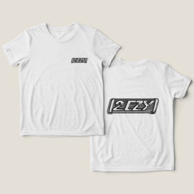 "2 EZY" boys industrial glass kid light t-shirt Tri-Blend Shirt (Design Front & Back)