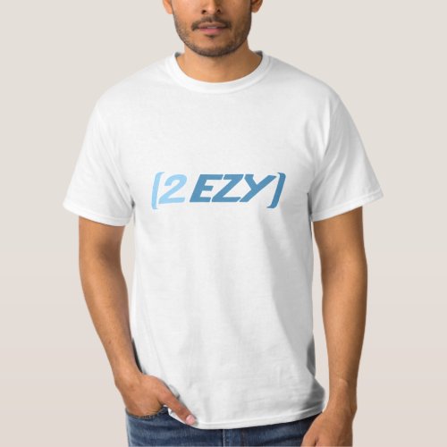 2 EZY mens blue logo t_shirt