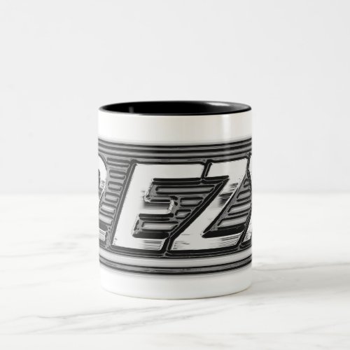 2 EZY mens clear chrome effect mug