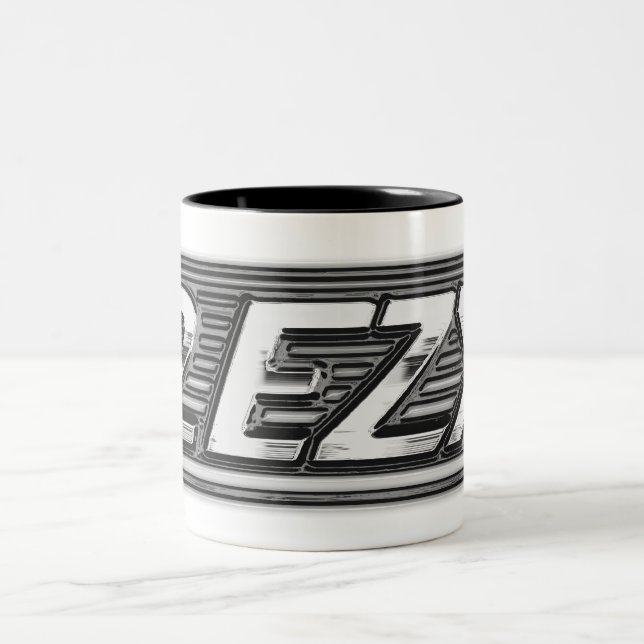 "2 EZY" men's clear chrome effect mug (Center)