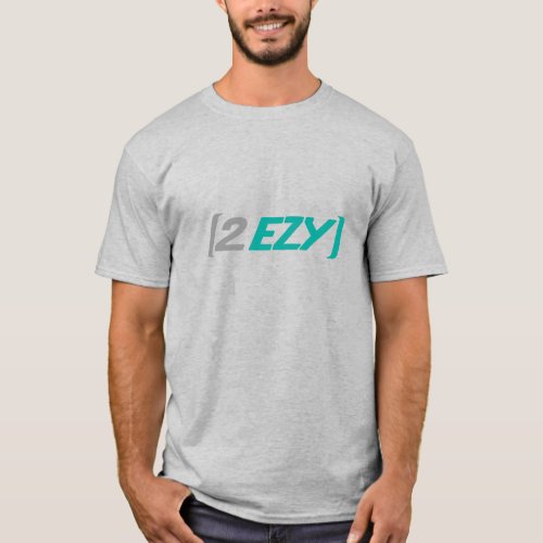 2 EZY mens green  grey logo t_shirt