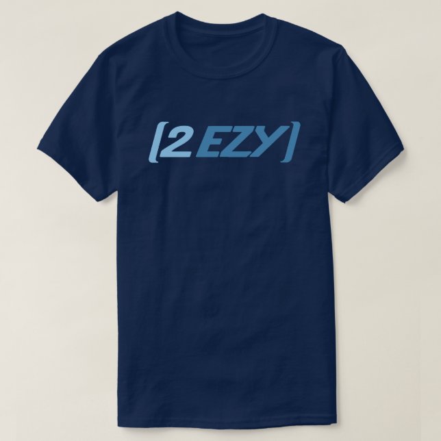 2 EZY men's logo blue on navy t-shirt (Design Front)