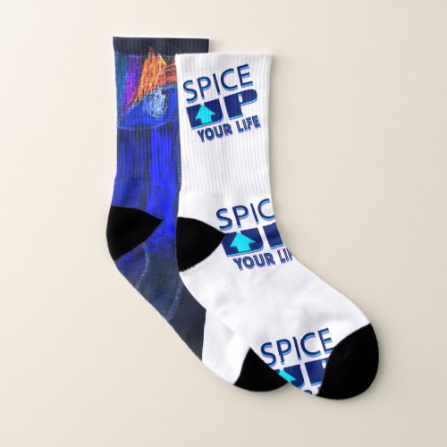 2 face colorful Spice Up Your Life Motivation Legg Socks