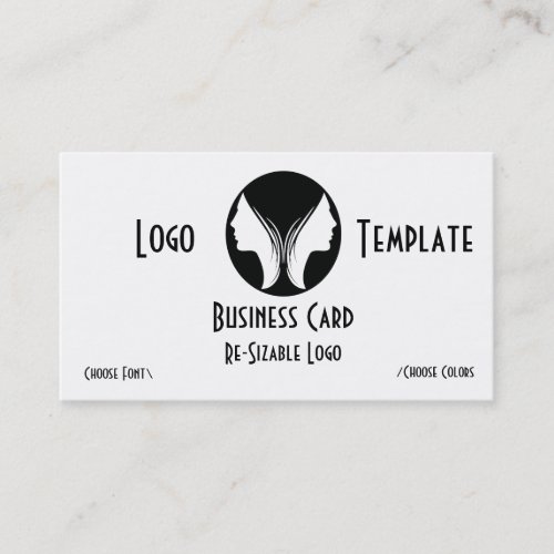 2 Faces Logo Butterfly Business Card