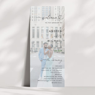 2 Fading Photos Romantic Heart Script Chic Wedding Program