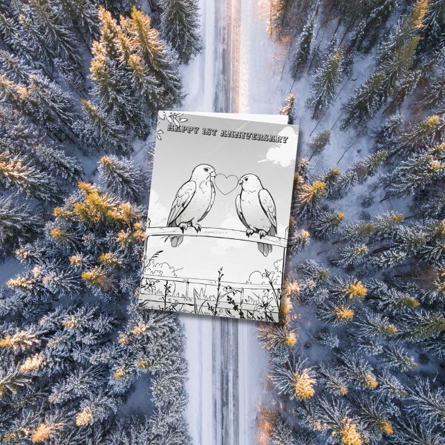 2 falcons on a fence post coloring anniversary card (Creator Uploaded)