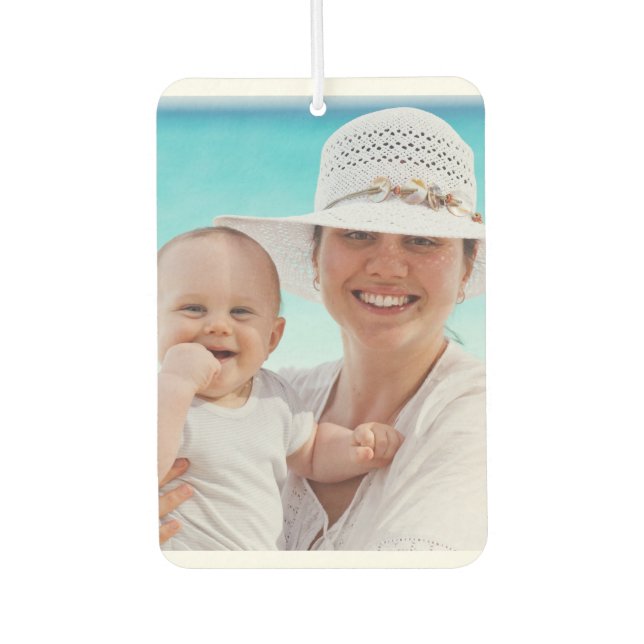 2 Family Photos Mother Baby Upload Personalize Car Air Freshener (Front)