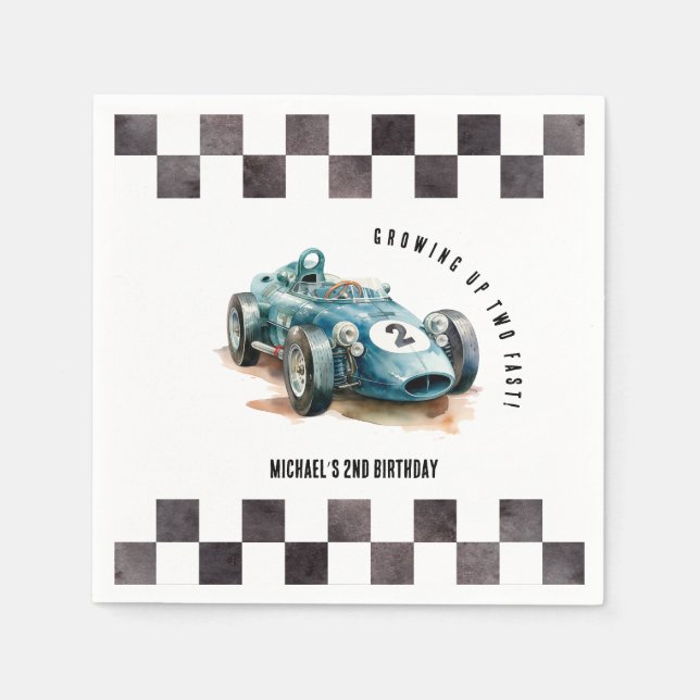 2 fast birthday Race Car Napkins (Front)