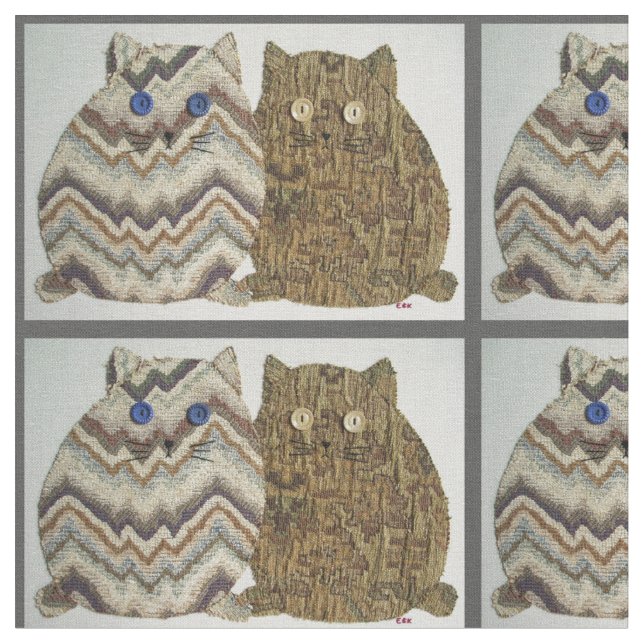 2 Fat Cats #1 Fabric (Close Up)