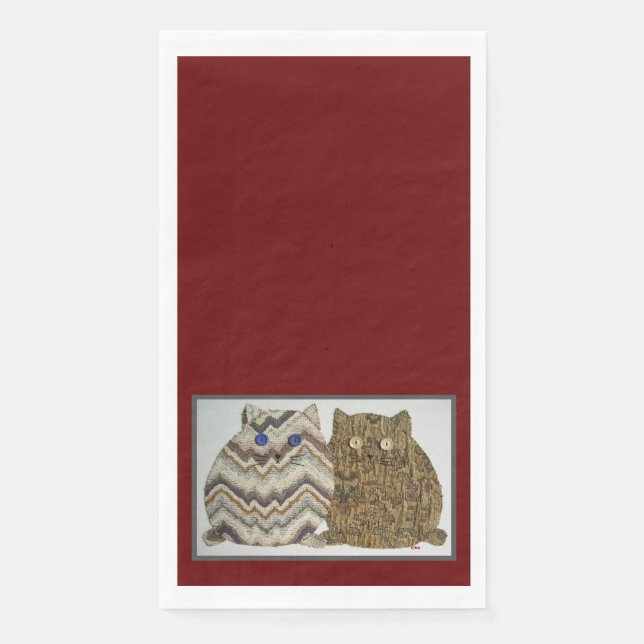 2 Fat Cats #1 Paper Guest Towels (Front)