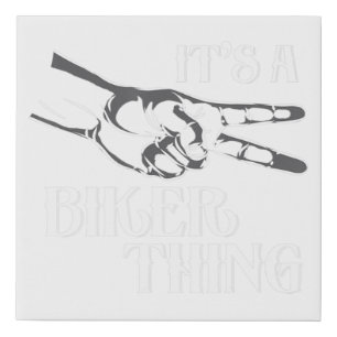 2 finger Biker wave - motorcycle  Faux Canvas Print