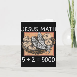 2 Fishes 5 Breads Jesus Feeds The 5000 Christian Card
