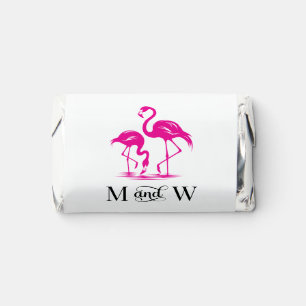 2 Flamingos Couple Wedding 2 Initial Monogram Hershey's Miniatures