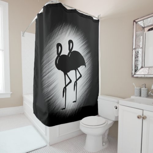 2 Flamingos Shower Curtain