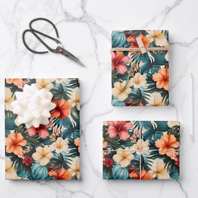 #2 Floral Pattern Wrapping Paper Sheets (Front)