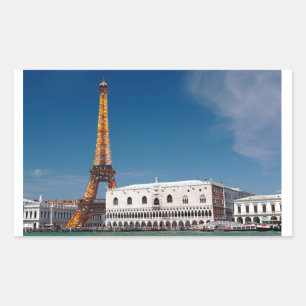 2 for 1 Venice and Paris - Mixed up World Rectangular Sticker