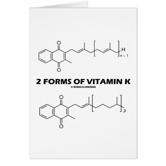 2 Forms Of Vitamin K (Chemical Molecules) Cards (Front)