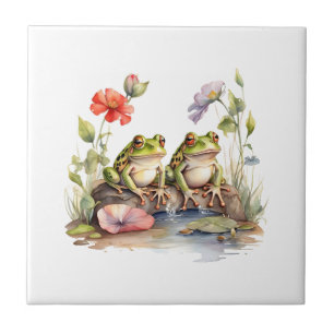 2 Frogs Ceramic Tile