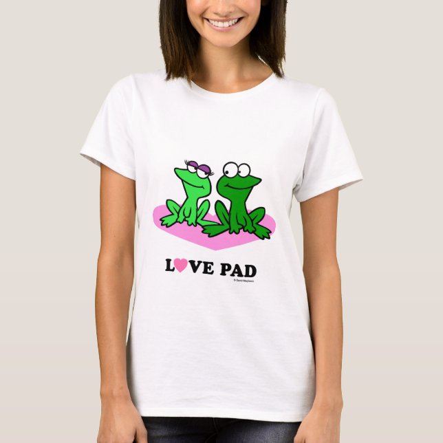 2 Frogs Love Pad White Shirts (Front)
