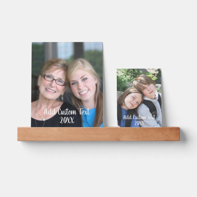 2 Full Photos - Vertical - with Custom Script Text Picture Ledge (Front)