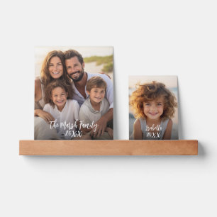 2 Full Photos - Vertical - with Custom Script Text Picture Ledge