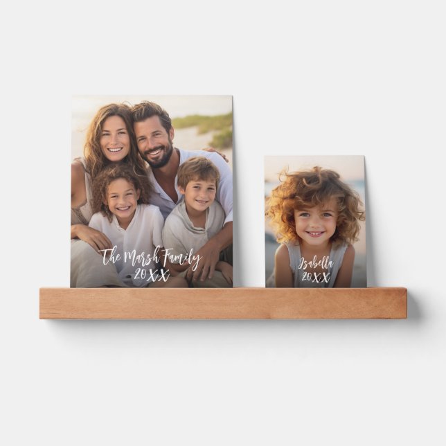 2 Full Photos - Vertical - with Custom Script Text Picture Ledge (Front)