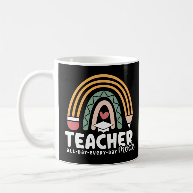 2- Funny Teacher Mode Teaching Gift for Teacher Coffee Mug (Left)