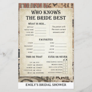 2 Games - 1950's Housewife Bridal Shower Games