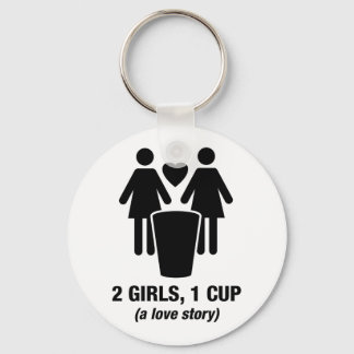2 girls one cup - 2girls1cup - funny tee keychain