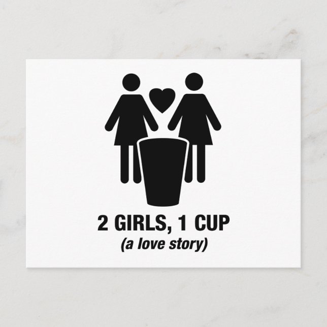 2 girls one cup - 2girls1cup - funny tee postcard (Front)