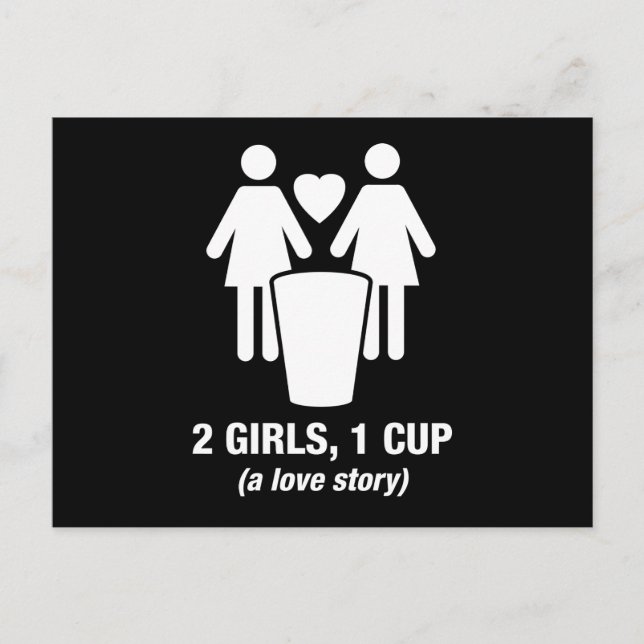 2 girls one cup - 2girls1cup - funny tee postcard (Front)