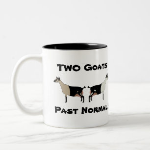 2 Goats Past Normal! - Alpine Dairy Goats Two-Tone Coffee Mug