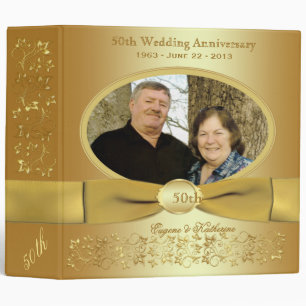 2" Gold 50th Wedding Anniversary Photo Binder