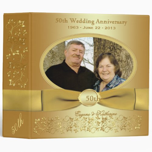 2 Gold 50th Wedding Anniversary Photo Binder