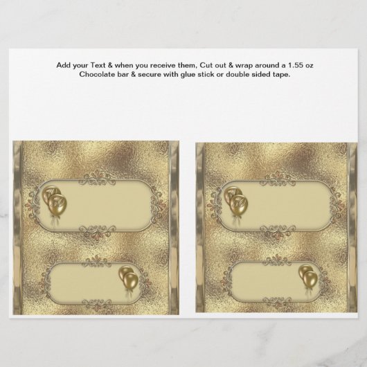 2 Golden Anniversary Custom Candy Bar Wrappers (Front)