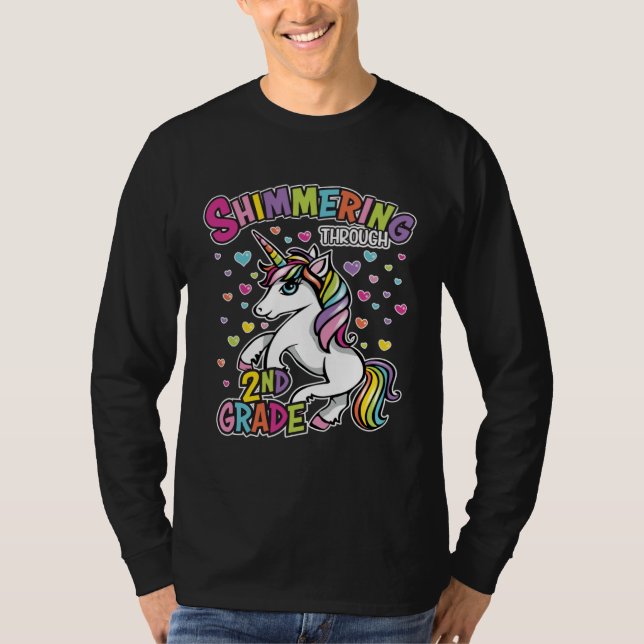 2 Grade  for students and teachers women unicorn T-Shirt (Front)