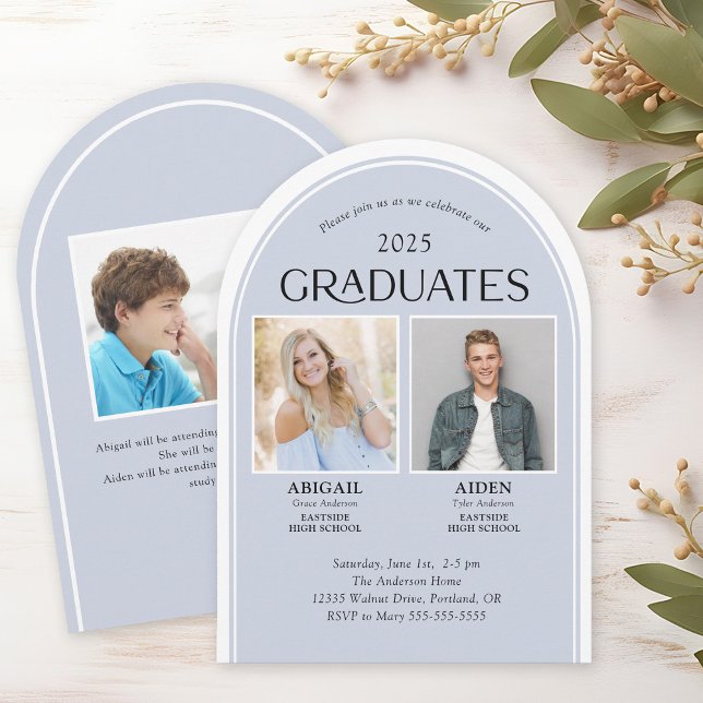 2 Graduates Double Graduation Arch Invitation (Creator Uploaded)