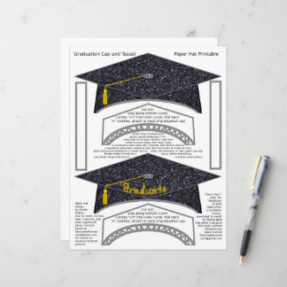 2 Graduation Cap Black Glitter Party Hats Graduate