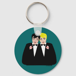 2 Grooms (Blonde and Black Hair) Keychain